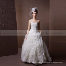 Noble Heart Line Pleated & Beautiful Shape Ruffle ORG Wedding Dress Croset Back